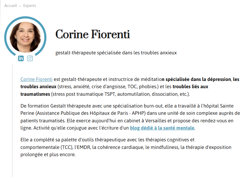 Santé magazine_Fiche experts Corine Fiorenti